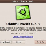Bildschirmfoto-Info zu Ubuntu Tweak