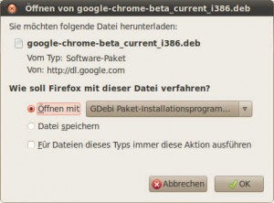 Öffnen von Google-Chrome-Beta