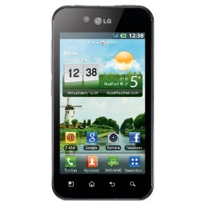 LG P970 Optimus Black Smartphone (10.2cm (4 Zoll) NOVA-Touchscreen, 5 MP Kamera, 9.2mm dünn, Android 2.2, 3.5mm Buchse, Wifi, GPS) schwarz