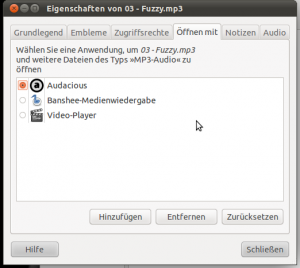 Ubuntu Screenshot - Öffnen mit ...