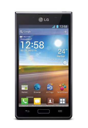 LG P700 Optimus L7 Android Smartphone (10,9 cm (4,3 Zoll) Touchscreen, 5 Megapixel Kamera, NFC, Android 4.0 OS) schwarz