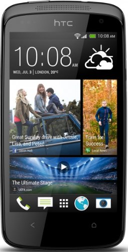 HTC Desire 500 Android Mobiltelefon (8 Megapixelkamera, 10,9 cm (4,3 Zoll) Display, 1,2GHz, Quad-Core Prozessor, Android) glossy black